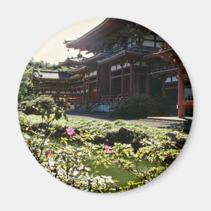 Íman Templo japonês, Byodo-- em flores de Oahu