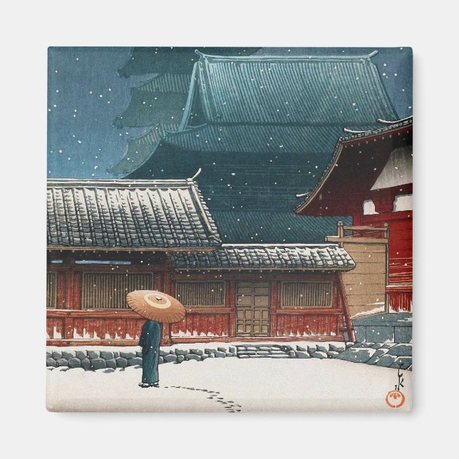Íman Templo Tennô-ji em Osaka hasui kawase shin hanga (Frente)