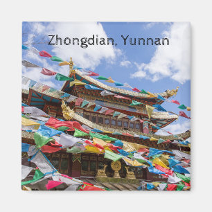 Íman Templo Tibetano com bandeiras de oração - Yunnan, 