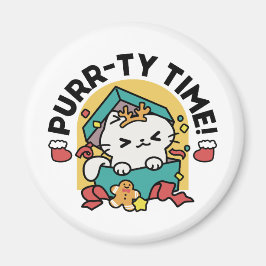 Íman Tempo Puro! - Design de Natal para Gatos Festivos