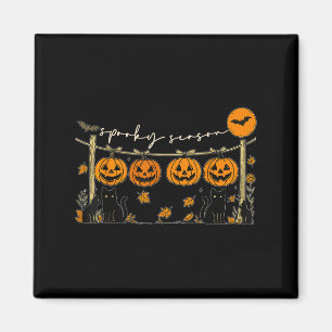 Íman Temporada Assustadora Retro Halloween Gato Preto A