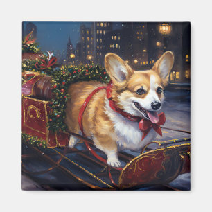 Íman Temporada Festiva de Natal do Corgi