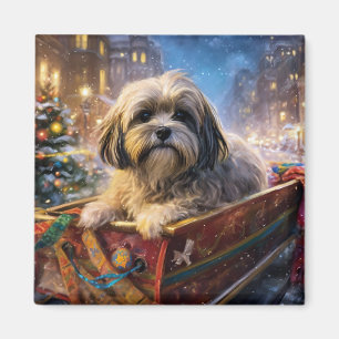 Íman Temporada Festiva de Natal do Lhasa Apso