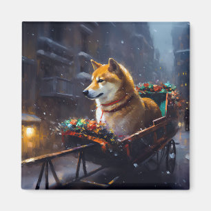 Íman Temporada Festiva de Natal do Shiba Inu