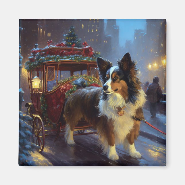 Íman Temporada Festiva de Natal Papillon (Frente)