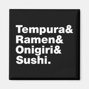 Íman Tempura & Ramen & Onigiri & Sushi das Comidas japo