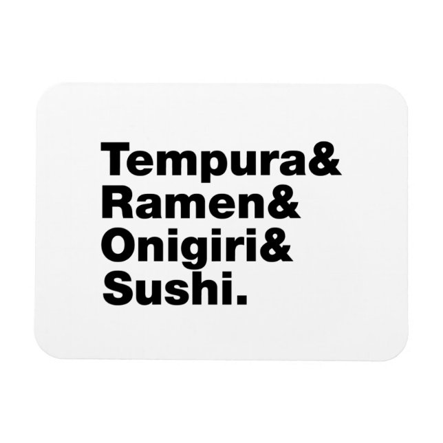 Íman Tempura & Ramen & Onigiri & Sushi das Comidas japo (Horizontal)