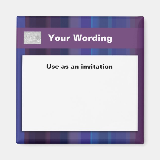 Íman Tendência de faixas azuis roxas - personalizáveis (Frente)
