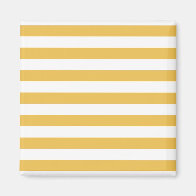 Íman Tendy Yellow e White Wide Horizontal Stripes (Frente)