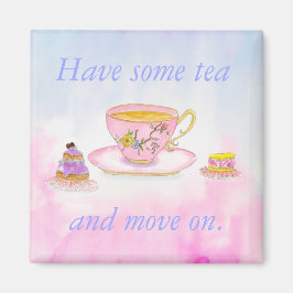 Íman Tenha um chá e siga em frente Watercolor Teatime