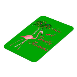 Íman Tenha Um Flamingo De Natal De Beachê