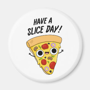 Íman Tenham Uma Pizza Engraçada No Dia Da Fatia.