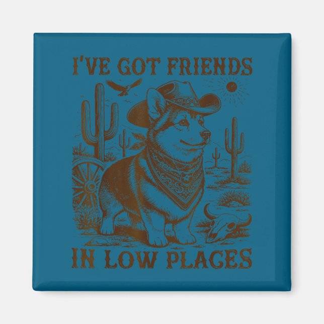 Íman Tenho amigos em lugares baixos corgi pai (Frente)