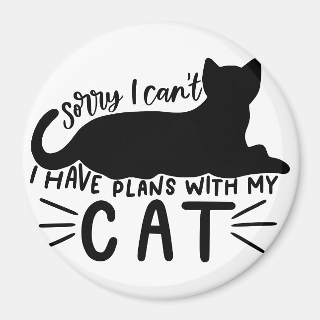 Íman Tenho planos com meu gato (Frente)