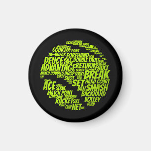 Íman Tênis - Termos do Tênis Player Reproduzindo a esfe