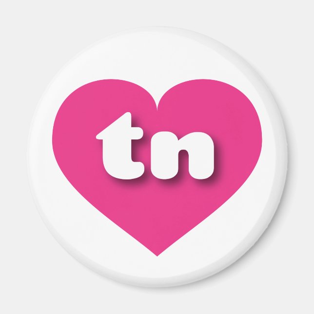 Íman Tennessee, coração rosa quente - Eu amo tn (Frente)