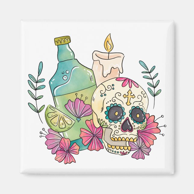 Íman Tequila Sugar Skull (Frente)