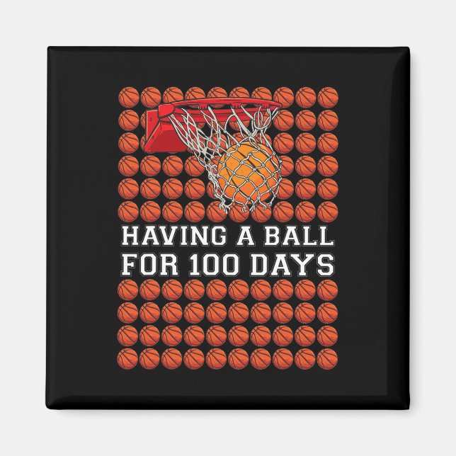 Íman Ter Uma Bola De 100 Dias Para Crianças De Basquete (Frente)