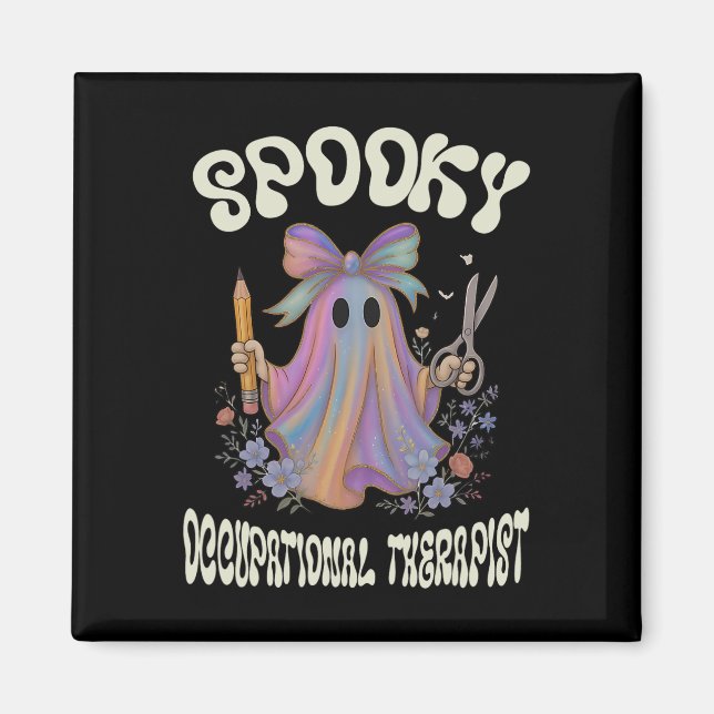 Íman Terapêutica Ocupacional Spookational Ghost Floral  (Frente)