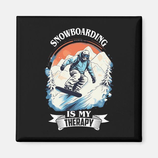 Íman Terapia de Neve Snowboard Retro Snowboard Vac (Frente)