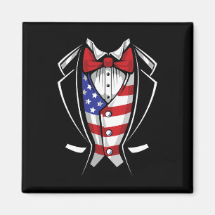 Íman Terno Usa Tuxedo Patriótico 4 De Julho Bandeira Am