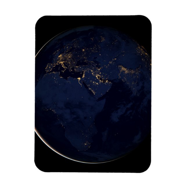 Íman Terra cheio com Luzes da Cidade (Vertical)