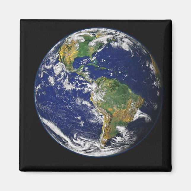 Íman Terra cheio mostrando o hemisfério oeste (Frente)