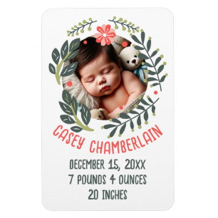 Íman terra de babyfloral recém-nascido personalizada