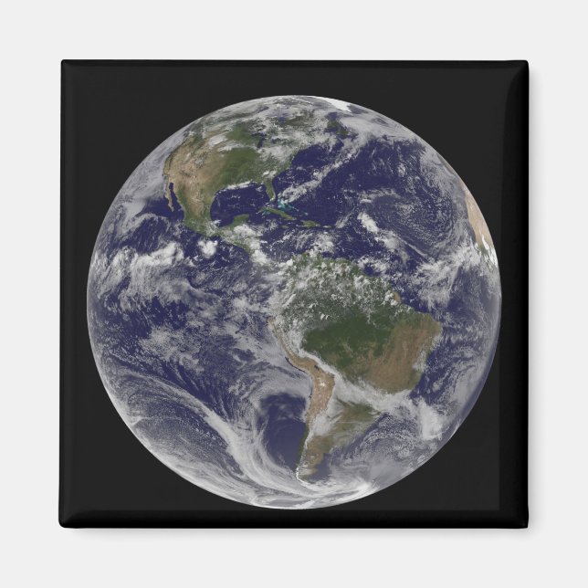 Íman Terra de cheio mostrando a América do Norte e o Su (Frente)