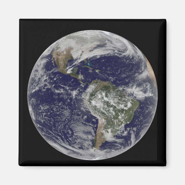 Íman Terra de cheio mostrando a América do Norte e o Su (Frente)