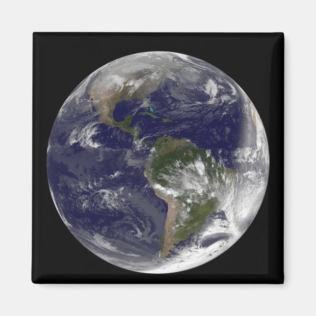 Íman Terra de cheio mostrando a América do Norte e o Su (Frente)