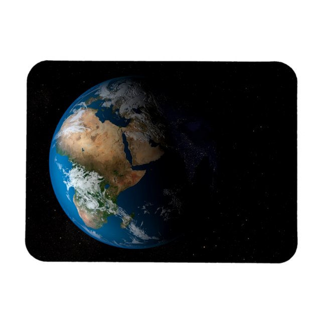 Íman Terra De cheio Mostrando Nuvens Simuladas Sobre A  (Horizontal)