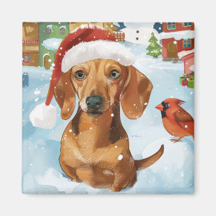 Íman Terra de Maravilhas de Inverno do Dachshund Alegri