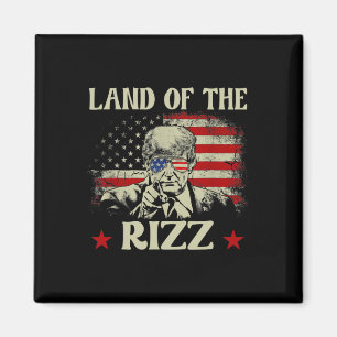 Íman Terra Do Rizz Patriótico Divertido Trump 4 De Julh