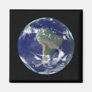 Íman Terra inteiramente iluminada centrada em Ámérica
