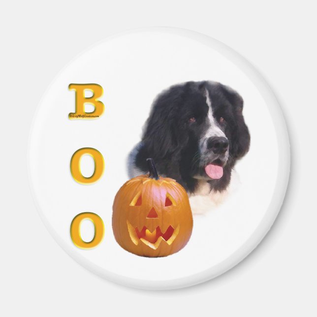 Íman Terra Nova (paisagem) Halloween Boo (Frente)