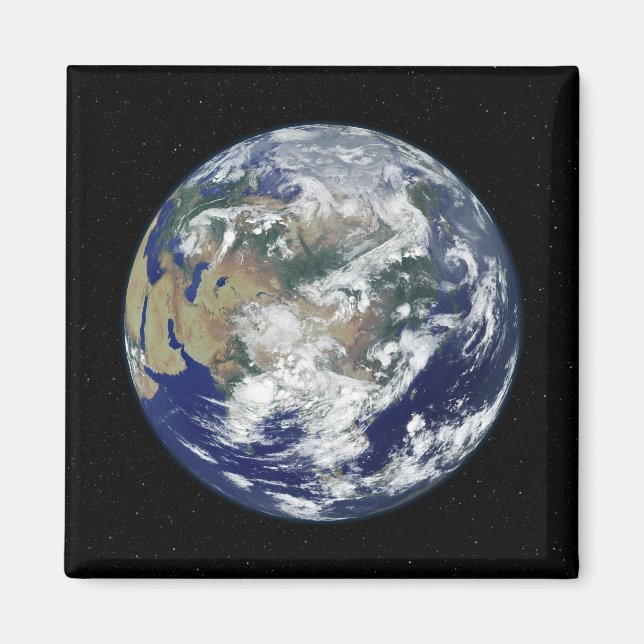 Íman Terra totalmente iluminada centrada na Ásia (Frente)