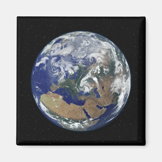 Íman Terra totalmente iluminada centrada na Europa (Frente)