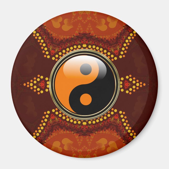 Íman Terra Tribal Nova Idade Yin Yang Magnet (Frente)