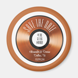 Íman Terracotta retro orange vinil record