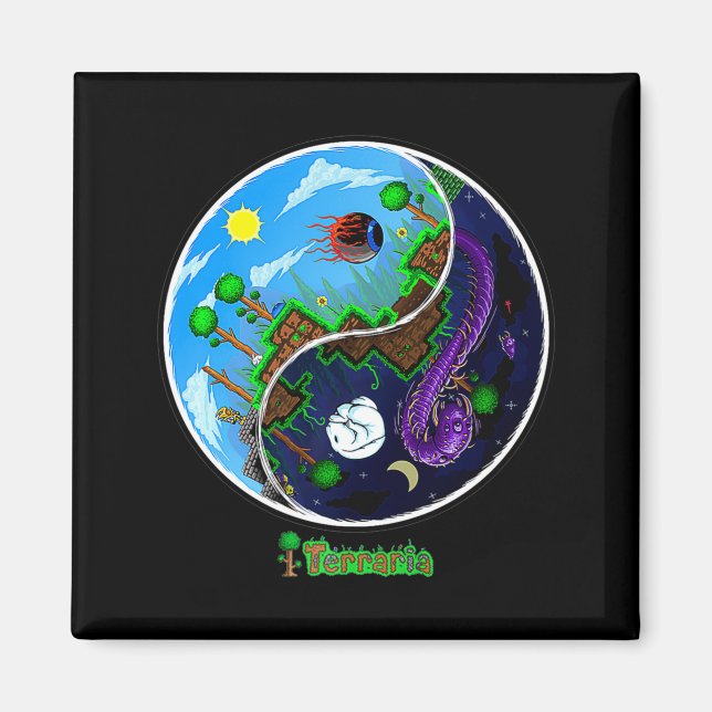 Íman Terraria Night And Day T Shirt  (Frente)