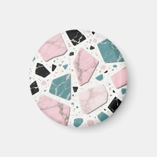Íman Terrazzo Mármore Pastel Rosa Verde-água Moderno
