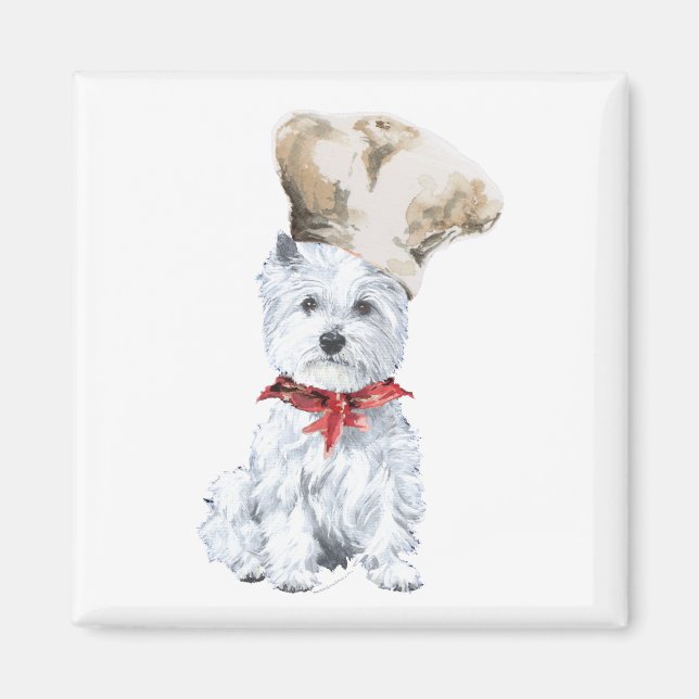 Íman Terrier Branco do Highland Ocidental Chef (Frente)