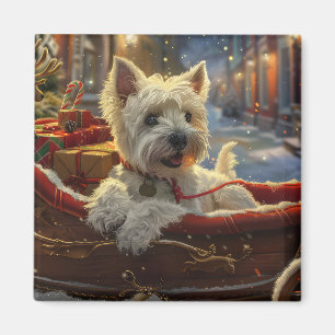 Íman Terrier Branco do West Highland Natal Festivo