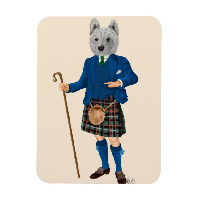 Íman Terrier da West Highland em Kilt (Vertical)