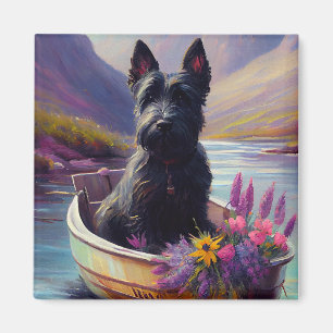 Íman Terrier Escocês num Remo: Uma Aventura Cénica