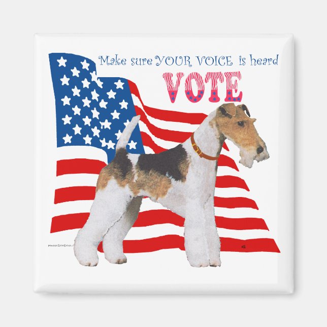 Íman Terrier Fox de Arame VOTE (Frente)