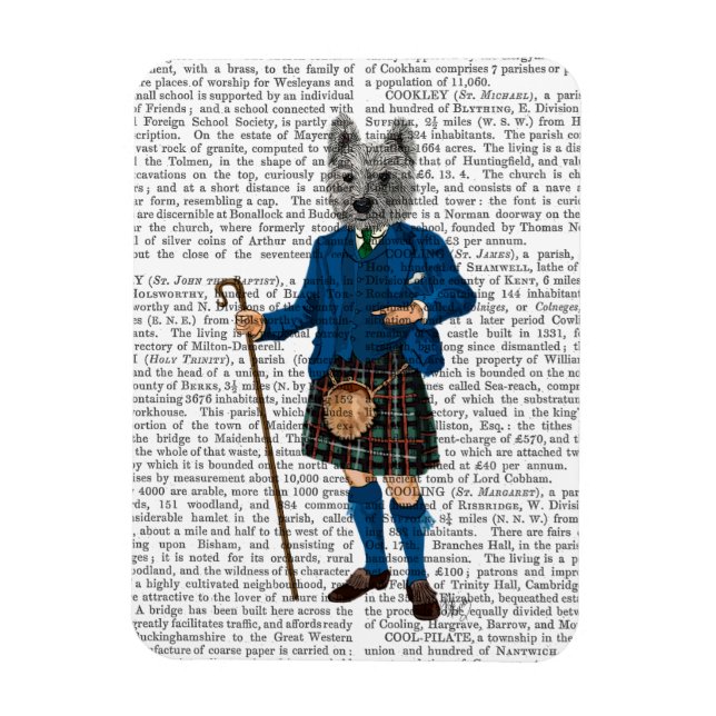 Íman Terrier, West Highland, em Kilt 3 (Vertical)