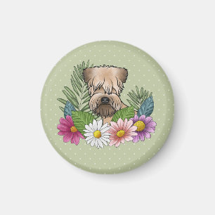 Íman Terrier Wheaten de Capa Macia Flores Coloridas Ver
