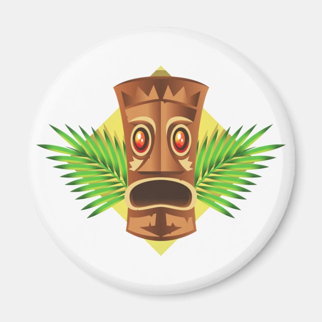 Íman Terrível Estátua Tropical De Tiki Com Palmas (Frente)